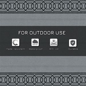 Tappeto da campeggio impermeabile 9FT X 12FT, tappeto da esterno per patio, grande tappeto da campeggio con borsa per il trasporto, design in paglia di plastica, impermeabile per giardino - Product Image 6
