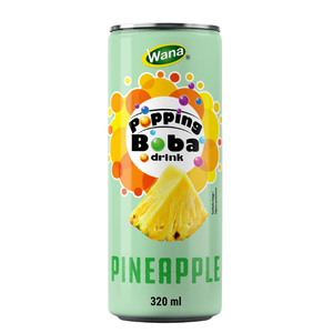 Boisson Top Choice à la boba éclatante saveur ananas 320ml en canette aluminium, étiquette personnalisée, vente en gros, fabrication OEM ODM, export - Product Image 1