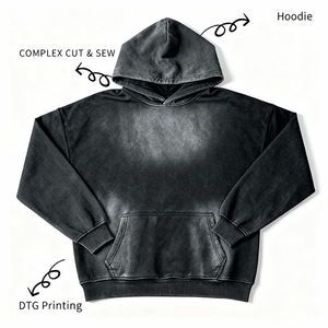 Sweat-shirt à capuche surdimensionné pour homme, couleur unie, en molleton de coton, pull décontracté avec poche, idéal pour l'automne - Product Image 2