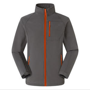 Chaqueta Acolchada de Lona Gris para Hombre, con Cierre Naranja, Cuello Alto, Impermeable, Resistente al Viento, Ropa de Invierno Informal, Tejido de Poliéster - Product Image 1