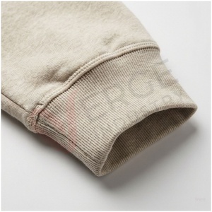 Ensemble de survêtement beige à capuche pour homme, manches longues, couleur unie, coupe décontractée, vêtement d'automne respirant 100% coton - Product Image 6