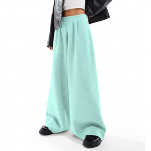 Pantalones Deportivos Anchos para Mujer, Cintura Alta, Corte Holgado, Casuales, con Rayas Laterales, Largos, con Cordón, de Algodón Negro - Product Image 3