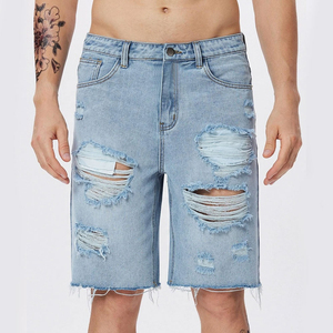 Shorts en jean décontractés pour hommes, dernière conception OEM, écologiques, séchage rapide, couleur unie, haute qualité, style streetwear, prix abordable - Product Image 3
