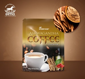 Café instantané Ashwagandha en poudre, marque privée OEM, stimulant énergétique, arôme riche, saveur sucrée, caféiné - Product Image 1