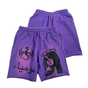 <b>Men's</b> High Street Cotton Terry Athletic <b>Shorts</b> Wholesale Quick Dry Acid Wash Screen Print Loose Drawstring Pockets Streetwear - Product Image 2