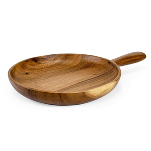 Soporte de Madera Suar de Grado Alimenticio para Pasteles y Frutas, Color Marrón Claro, 22 Centímetros de Diámetro, Decoración de Mesa Premium - Product Image 1