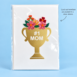 Tarjeta de Quilling Personalizada Premium para el Día de la Madre, la Mejor Tarjeta de Felicitación Hecha a Mano con Estampado en Lámina Dorada, Venta al Por Mayor Directa de Fábrica OEM ODM - Product Image 6