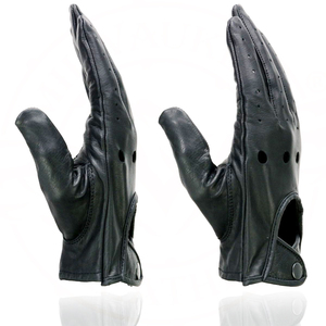 ถุงมือขี่มอเตอร์ไซค์หนังวัวสีดำสำหรับผู้ชาย Samroz Sports - Product Image 3
