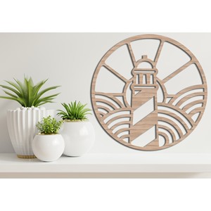Arte de Pared de Faro Hecho a Mano en Madera de Mango - Decoración de Pared de Madera al por Mayor - Product Image 1