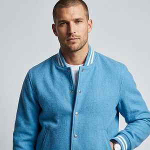 Oversized Coated Stand Front Letterman <b>Varsity</b> <b>Jacket</b> for <b>Men</b> Women Casual Baseball <b>Bomber</b> Streetwear Windproof Eco-Friendly - Product Image 5