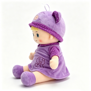 Muñeca de tela personalizada con cabello rubio, peluche de cerdo bordado de dibujos animados, muñeca de trapo de peluche para niñas para dormir. - Product Image 1
