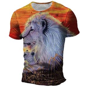 T-shirts pour hommes à col rond, coupe régulière, manches courtes, en tissu jersey 100% coton, impression numérique respirante de haute qualité, style streetwear - Product Image 3