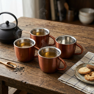 Hand-made Eco-Friendly Copper Mug Vacuum Insulated Tumbler Leak-Proof Lid Food-grade Safe for Tea <b>Coffee</b> Beer Weddings Parties - Product Image 1