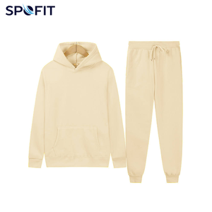 SPOFIT ชุดวอร์มผ้าฟลีซมีฮู้ดสำหรับเด็กผู้หญิง สีชมพู แขนยาว สีพื้น เสื้อสเวตเชิ้ตผ้าฝ้าย กางเกงมีเชือกผูก มีกระเป๋าข้าง - Product Image 4