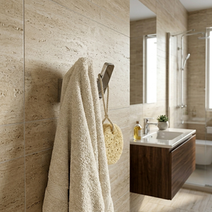 Wall Mounted Chrome Metal Modern Double <b>Hooks</b> <b>Bathroom</b> Robe <b>Hooks</b> with Eco-Friendly Corrosion Prevention and Easy Cleaning - Product Image 4