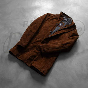 Chaqueta de Cuero de Gamuza Marrón Vintage para Hombre, Abrigo Casual Ajustado de Invierno, Prenda Exterior de Gamuza Real Premium, Abrigo Cálido de Longitud Media - Product Image 6