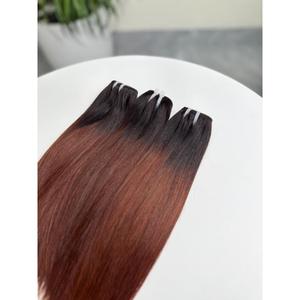 Anh HairGlossy Mèches de cheveux bouclés vierges vietnamiens doublement tirés bruns, trame machine, vente en gros - Product Image 6