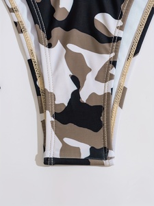 Bikini invisible sin costuras de seda helada de cintura alta para mujer, braguita sin costuras, traje de baño al por mayor con lentejuelas y plumas, logotipo personalizado - Product Image 3