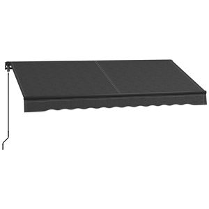 Tenda da Sole Retrattile 10x8ft Grigio Scuro con Protezione UV per Terrazza, Balcone e Giardino, Facile da Montare, Durevole e con Cassonetto - Product Image 1