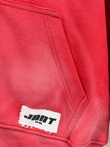 JADT Unisex Red Full <b>Zip</b> <b>Hooded</b> Tracksuit Cotton Streetwear Autumn Regular Fit Letter Print Side Pockets - Product Image 6