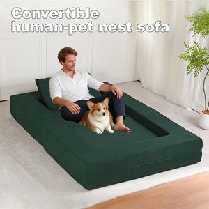 Divano Letto Moderno a Compressione per Adulti e Animali Domestici, in Tessuto Corduroy, Cuscino da Pavimento per Soggiorno e Camera da Letto, Nessun Montaggio Richiesto - Product Image 5