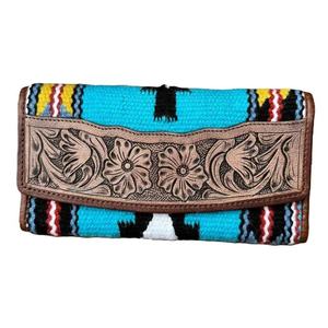 Bolso de Mano Ejecutivo de Cuero Genuino con Estampados de Animales de Inspiración Occidental Bohemia Vintage, Cierre de Cremallera con Logotipo, para Mujer, Invierno - Product Image 1