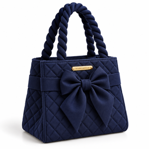 Bolso de Mano de Algodón Acolchado Personalizado con Asas Retorcidas y Lazo, Bolso Tote de Lujo para Mujer, Fabricante OEM de Marca Privada, Tailandia - Product Image 1