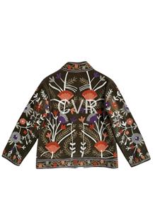 <b>Chinese</b> Style Hand Embroidered Floral Cotton <b>Jacket</b> Mandarin Collar Full Sleeve Casual Outerwear Autumn Wear Adult Size - Product Image 2