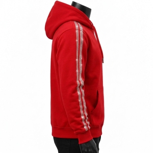 Tela de lana, corte holgado, costuras duraderas y estilo moderno. Sudadera con capucha con pedrería y hermosos detalles de cristal, suave y cálida. - Product Image 4