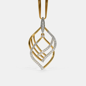 Collar con Colgante de Diamante Cultivado en Laboratorio en Forma de Lágrima Geométrica en Oro Amarillo - Product Image 1