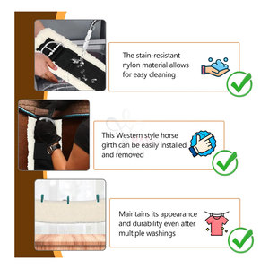 Sangle de Selle Western en Cuir Personnalisable 28" 34" avec Rembourrage Doux en Polaire de 25mm, Sangle en Nylon Antidérapante et Acier Inoxydable - Product Image 4