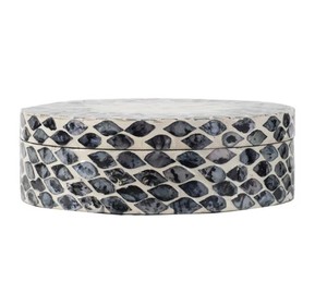 Modern Mother of Pearl Decorative Round Keepsake Box with Lid Luxury Tabletop Jewelry Storage Organizer, Home Decor from Vietnam - Product Image 2
