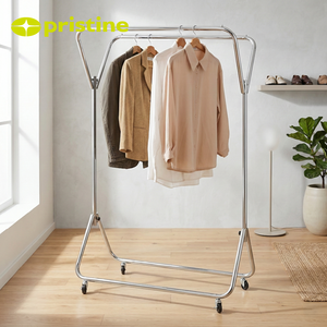 Mueble de Almacenamiento Moderno de Metal para Sala de Estar Shopee, Organizador de Ropa Multifuncional de Doble Barra con Altura Ajustable DIY - Product Image 5