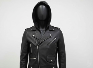Veste de moto pour homme de haute qualité, en cuir synthétique respirant, coupe ajustée, veste en cuir tendance avec capuche - Product Image 3