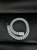 Collier Hip Hop pour Homme en Argent Sterling 925, Maille Cubaine 16mm, 4 Rangs de Diamants Moissanite VVS Certifiés IGI, Or Rose, Cadeau de Fête