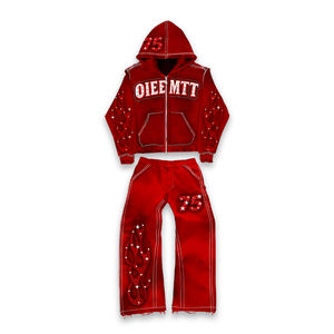 Survêtement en strass de haute qualité pour le streetwear, design scintillant en cristal, fournisseur en gros - Product Image 2