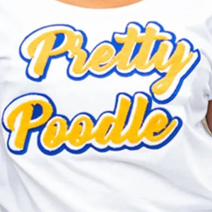 Pretty Poodle Tee <b>White</b> <b>Women's</b> Graphic Print T-<b>Shirt</b> Casual <b>Short</b> <b>Sleeve</b> Crew Neck Fashion Top Trendy Streetwear Custom Apparel - Product Image 4