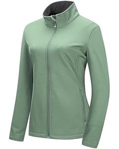 Veste softshell imperméable à capuche bleu clair pour femme, vêtements de travail en plein air - Product Image 3