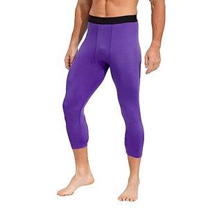 Leggings de Compresión Largos para Hombre Voxstyle Enterprises, Color Morado, Transpirables, Cintura Elástica, Spandex/Nailon 220g, Color Sólido - Product Image 3