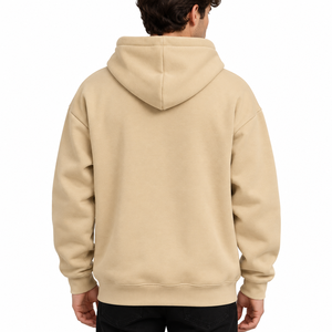 <b>Men</b> Winter Pullover Hoodie Drawstring Front Pouch Pocket Drop Shoulder Regular Fit 100% Cotton <b>Fleece</b> Eco-Friendly Sweatshirt - Product Image 2