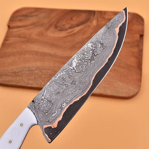 Cuchillo de Cocina Multiusos de Diseño con Patrón de Damasco de Cobre, Acabado Artístico para Aventuras y Viajes - Product Image 5
