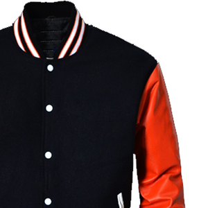 Blouson universitaire unisexe modèle 2024 pour homme, style Champion, avec corps en laine, manches en cuir, patchs en chenille et broderies - Product Image 2