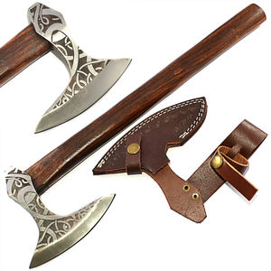 Hacha con Barba Forjada a Mano y Grabada, con Mango de Madera Dura, Hacha Decorativa Hecha a Mano Personalizada para Venta al por Mayor - Product Image 1