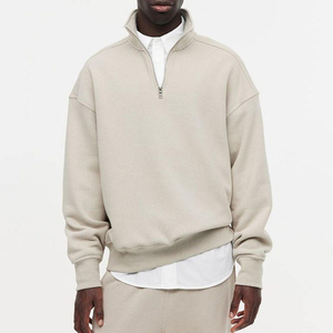 Sudadera de invierno para hombre con media cremallera, 100% algodón, tejido de rizo, color y logotipo personalizables, servicio OEM - Product Image 2