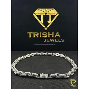 Premium <b>Iced</b> <b>Out</b> Cuban Link <b>Chain</b> Necklace with Lab Grown Diamonds Luxury Men's Fashion Jewelry By Trisha Jewels - Product Image 2