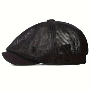 Atmungsaktive Mesh Newsboy Kappe Unisex Ganzjahres Ivy Flat Hat für Herren mit Knopfverschluss Baker Boy Hut OEM Service Anpassbar - Product Image 5