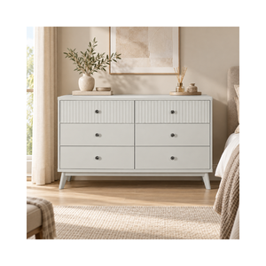 Collection EVEREST Commode à 6 tiroirs en bois de pin, options de couleurs personnalisées, meubles contemporains élégants pour la maison - Product Image 1