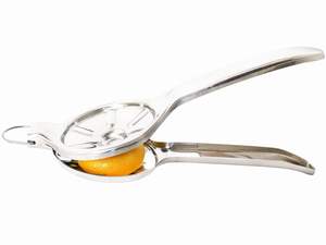 Exprimidor de limones de acero inoxidable duradero con mango resistente para extraer jugo de lima, limón y cítricos pequeños sin problemas. - Product Image 5