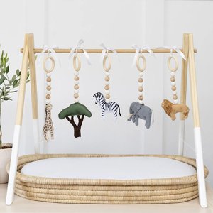 Tapis de sport en bois fait à la main pour bébé, naturel et écologique, jouets sûrs pour enfants, gymnastique d'activité en bois, tapis de jeu pour bébés - Product Image 2