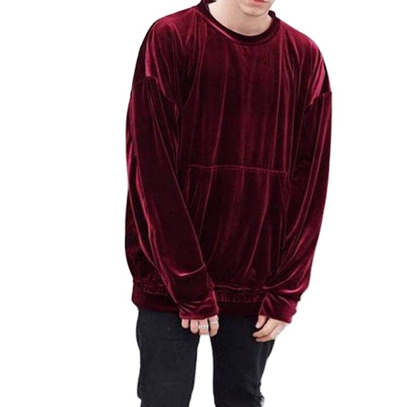 2025 New Product Velour Velvet Long Sleeve T Shirts for Men's Breathable Hot Selling Casual Solid Color Summer Street Wear